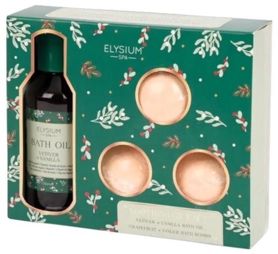 Elysium Spa badolie- en bruisballenset 4-delig